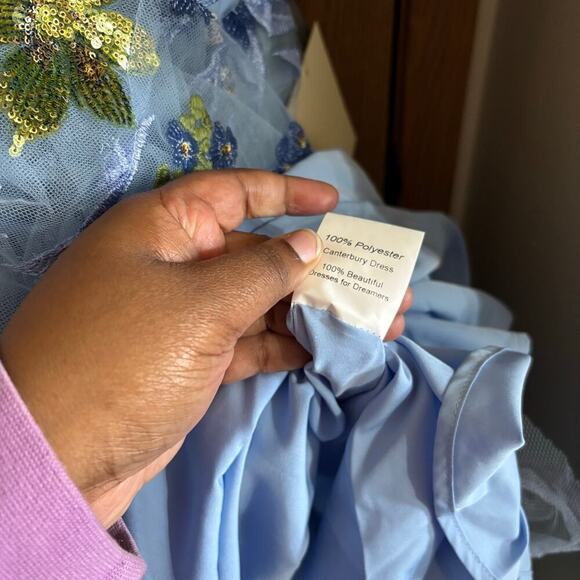 JessaKae Canterbury Blue Floral Dress size 6X NWT - Picture 3 of 5